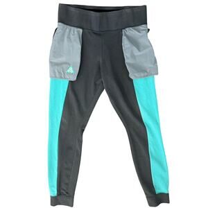 Nike ACG Gray Teal Blue External Zippered Pockets Sweatpants Joggers size L